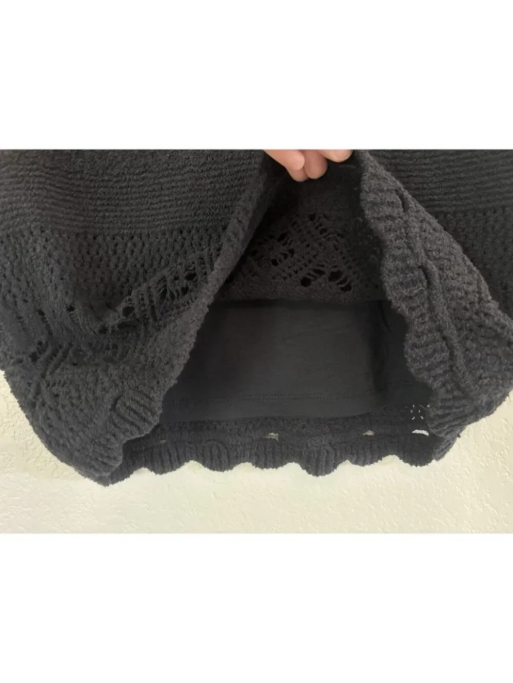 NWT By Anthropologie Knit Black Skirt Cotton Blend Sz Small